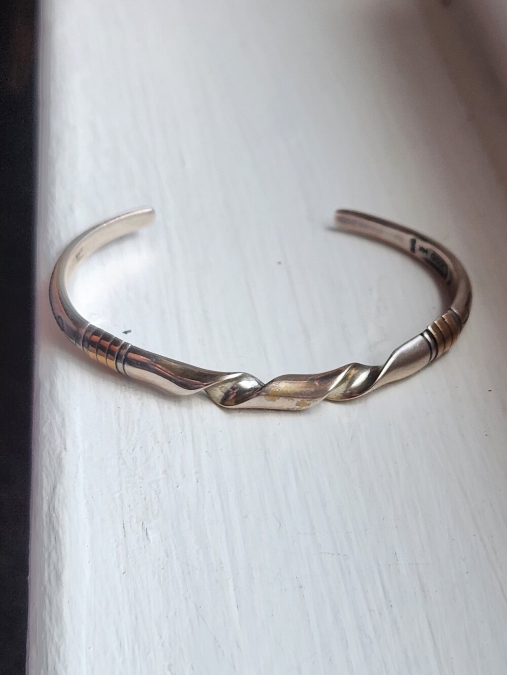 STERLING 14K RODERICK & MARILYN TENORIO CAROLYN POLLACK RELIOS CUFF BRACELET - Picture 6 of 12